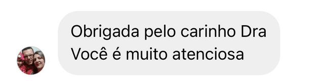 Depoimento WhatsApp - paciente elogia